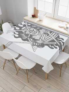 Скатерть прямоугольная JoyArty "Японский воин" из сатена, 120x145 см