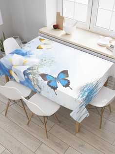 Скатерть прямоугольная JoyArty "Счастливые бабочки" из сатена, 120x145 см