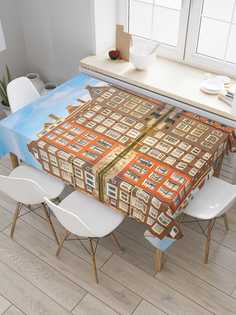 Скатерть прямоугольная JoyArty "Зеркальный квартал" из сатена, 120x145 см