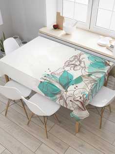 Скатерть прямоугольная JoyArty "Световые цветы" из сатена, 120x145 см