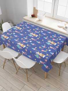 Скатерть прямоугольная JoyArty "Мышка рисует" из сатена, 120x145 см