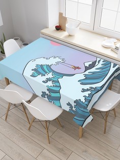 Скатерть прямоугольная JoyArty "Морские качели" из сатена, 120x145 см