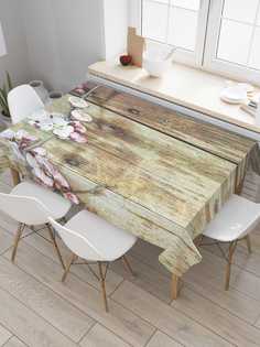 Скатерть прямоугольная JoyArty "Ветка вишни" из сатена, 120x145 см