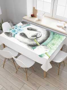 Скатерть прямоугольная JoyArty "Крутышка панда" из сатена, 120x145 см