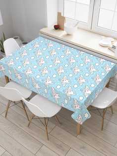 Скатерть прямоугольная JoyArty "Коты-ангелы" из сатена, 120x145 см