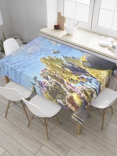 Скатерть прямоугольная JoyArty "Коралловый мир" из сатена, 120x145 см