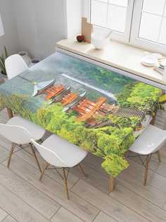 Скатерть прямоугольная JoyArty "Японская архитектура" из сатена, 120x145 см