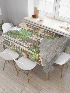 Скатерть прямоугольная JoyArty "Цветочный квартал" из сатена, 120x145 см