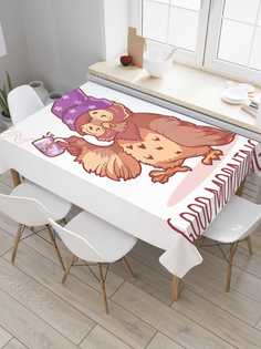 Скатерть прямоугольная JoyArty "Кофе от совы" из сатена, 120x145 см