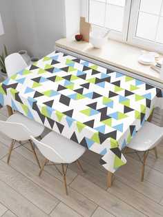Скатерть прямоугольная JoyArty "Треугольные загадки" из сатена, 120x145 см