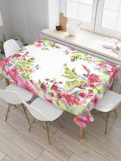 Скатерть прямоугольная JoyArty "Тоннель из цветов" из сатена, 120x145 см