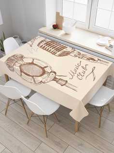 Скатерть прямоугольная JoyArty "Музыкальный клуб" из сатена, 120x145 см