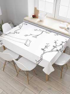 Скатерть прямоугольная JoyArty "Небесные качели" из сатена, 120x145 см