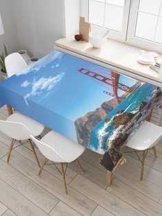 Скатерть прямоугольная JoyArty "Мост Голден-Гейт" из сатена, 120x145 см