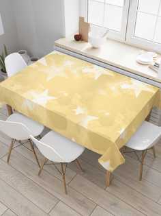 Скатерть прямоугольная JoyArty "Звездное золото" из сатена, 120x145 см