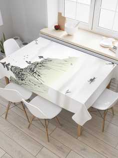 Скатерть прямоугольная JoyArty "Японская культура в горах" из сатена, 120x145 см