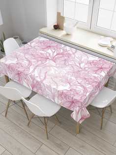 Скатерть прямоугольная JoyArty "Цветочная паутина" из сатена, 120x145 см