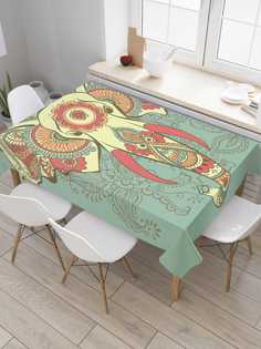 Скатерть прямоугольная JoyArty "Слоновая угроза" из сатена, 120x145 см