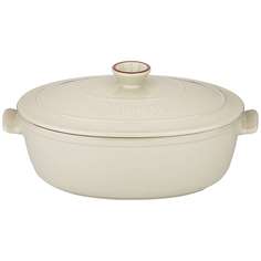 Кастрюля для запекания (утятница) agness modern kitchen бежевая 39*24*18 см KSG-777-097