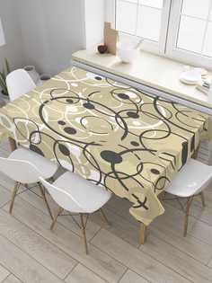 Скатерть прямоугольная JoyArty "Хаотичные круги" из сатена, 180x145 см