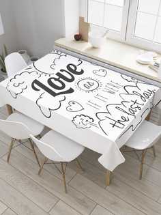 Скатерть прямоугольная JoyArty "Любить, как в последний день" из сатена, 180x145 см