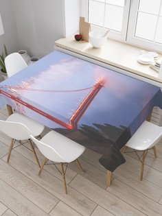 Скатерть прямоугольная JoyArty "Мост в тумане" из сатена, 120x145 см