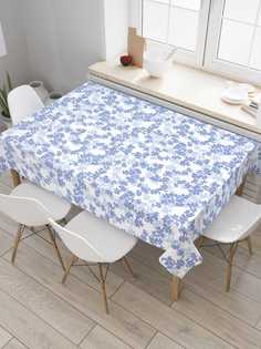 Скатерть прямоугольная JoyArty "Цветочные мозаики" из сатена, 180x145 см