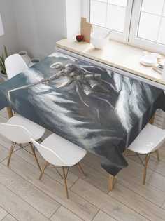 Скатерть прямоугольная JoyArty на кухонный стол "Ангел-воин" из оксфорда, 120x145 см