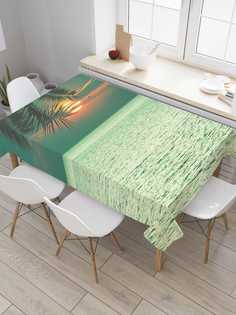 Скатерть прямоугольная JoyArty "Солнечный горизонт" из сатена, 180x145 см