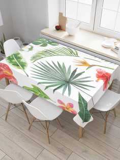 Скатерть прямоугольная JoyArty "Тропическая ботаника" из оксфорда, 180x145 см