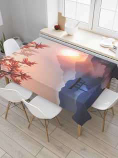 Скатерть прямоугольная JoyArty "Солнце за японскими горами" из оксфорда, 120x145 см