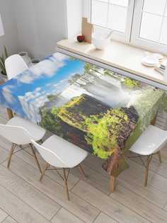 Скатерть прямоугольная JoyArty "Чудо-водопад" из сатена, 180x145 см