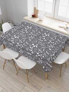 Скатерть прямоугольная JoyArty "Растительное разнообразие" из сатена, 180x145 см