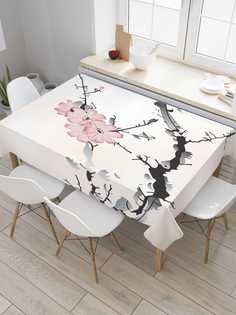 Скатерть прямоугольная JoyArty "Цветочные стихи" из оксфорда, 120x145 см