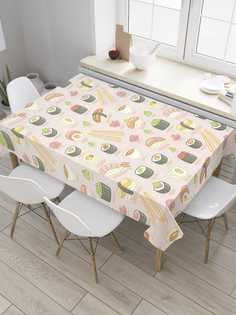 Скатерть прямоугольная JoyArty "Вкус японии" из сатена, 180x145 см