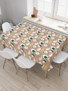 Скатерть прямоугольная JoyArty "Японская кухня" из сатена, 180x145 см