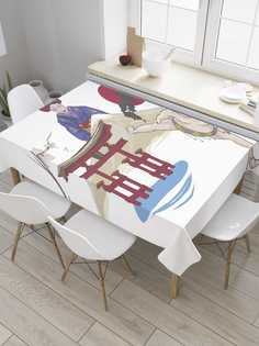 Скатерть прямоугольная JoyArty "Японская борьба сумо" из сатена, 180x145 см