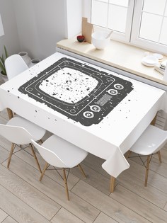 Скатерть прямоугольная JoyArty "Ретро телевизор гранж" из оксфорда, 120x145 см