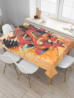 Скатерть прямоугольная JoyArty "Драконы в Японии" из оксфорда, 120x145 см