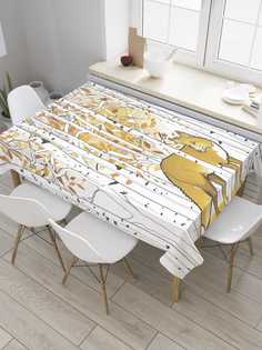 Скатерть прямоугольная JoyArty "Лиса в роще" из сатена, 180x145 см