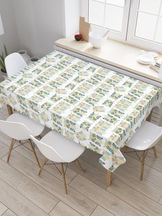 Скатерть прямоугольная JoyArty "Орнаментальные совы" из сатена, 180x145 см