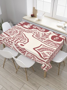 Скатерть прямоугольная JoyArty "Орнаментальный год собаки в Японии" из сатена, 180x145 см