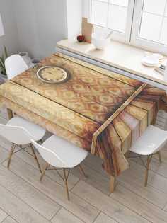 Скатерть прямоугольная JoyArty "Часы на стене" из сатена, 180x145 см