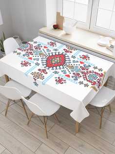 Скатерть прямоугольная JoyArty "Расписной крест" из сатена, 180x145 см