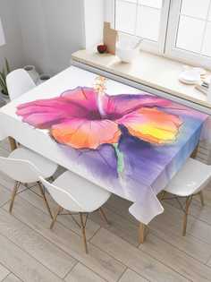 Скатерть прямоугольная JoyArty "Цветочное волшебство" из сатена, 180x145 см