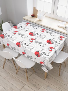 Скатерть прямоугольная JoyArty "Японская чайная церемония" из сатена, 180x145 см