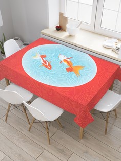 Скатерть прямоугольная JoyArty "Японские рыбки" из оксфорда, 120x145 см