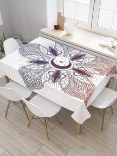 Скатерть прямоугольная JoyArty "Мандала с крыльями" из оксфорда, 120x145 см