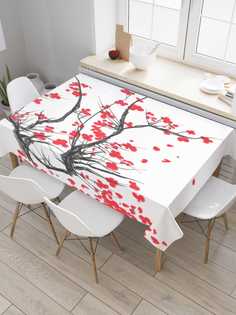 Скатерть прямоугольная JoyArty "Цветущая Япония" из сатена, 180x145 см