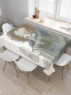 Скатерть прямоугольная JoyArty "Японский кабуки" из сатена, 180x145 см